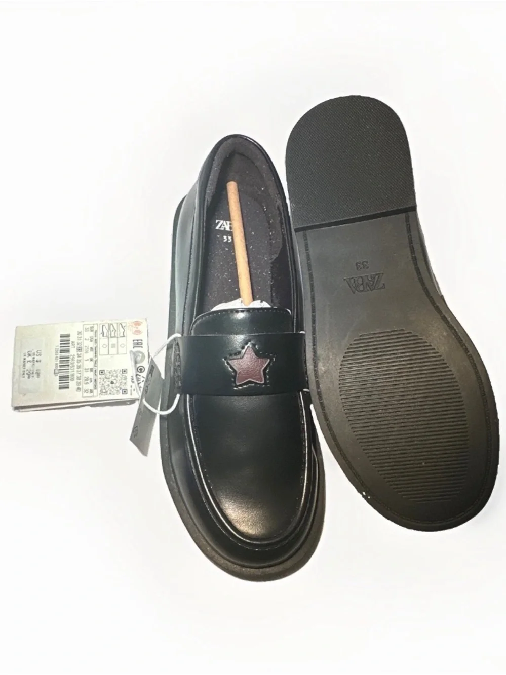 Zara Black Loafers | Kids US Size 2 | Brand New, Unworn